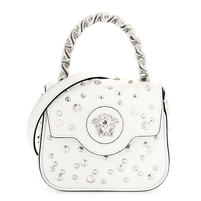 Versace Grained Calfskin Spiked Mini La Medusa Bag White 1 of 8