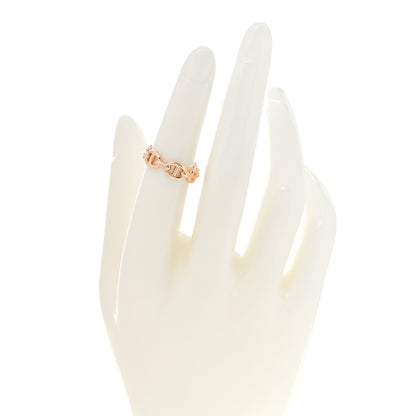 Hermes 18K Rose Gold PM Chaine d'Ancre Enchainee Ring 50 5.25 2 of 9