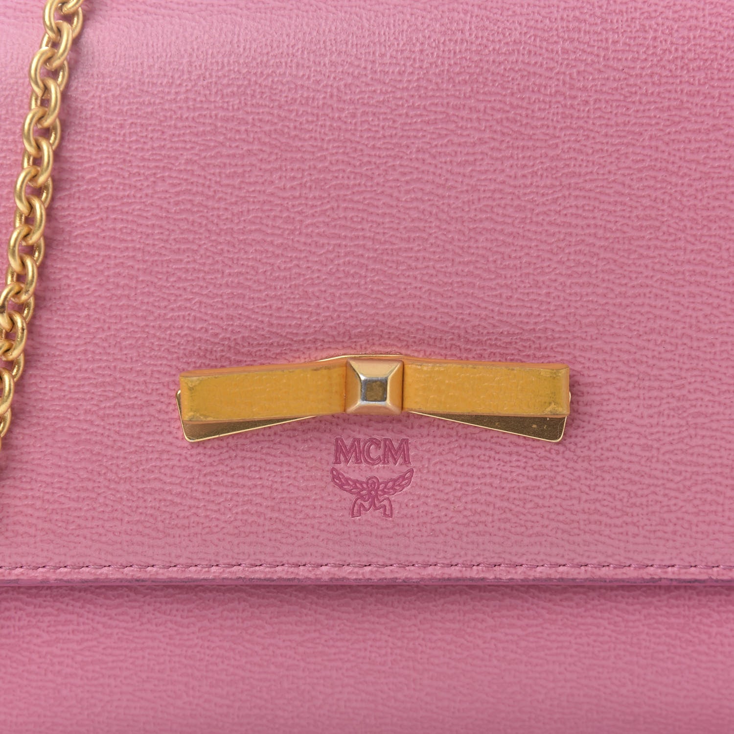 MCM Grained Calfskin Large Mina Chain Crossbody Blush Pink 9 of 9