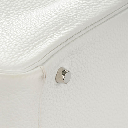 Hermes Taurillon Clemence Lindy 30 White 5 of 9