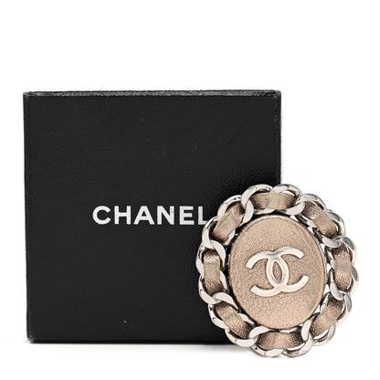 Chanel Metallic Lambskin Chain CC Brooch Beige 6 of 6