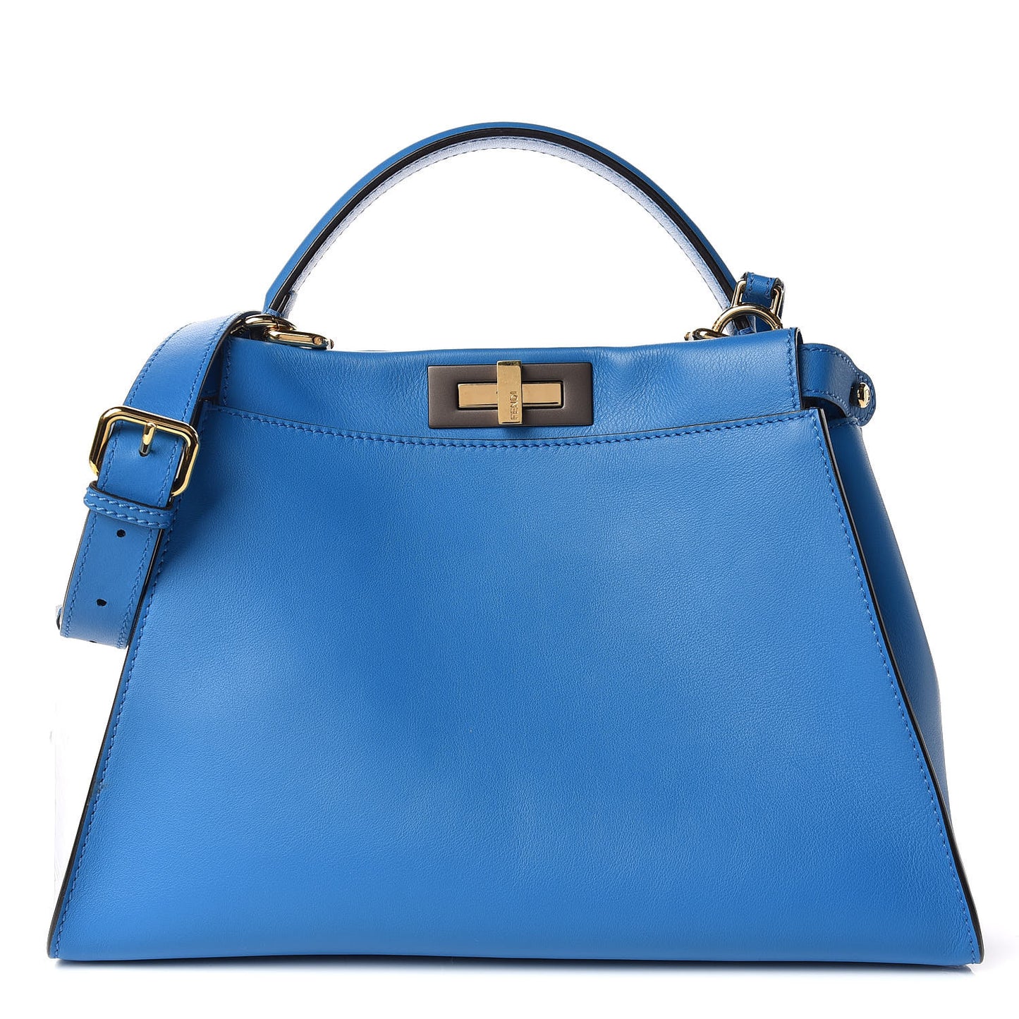 Vitello Seta Medium Peekaboo Iconic Satchel Blue Royal