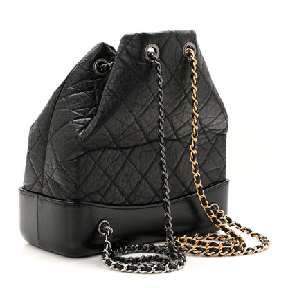 Chanel Aged Calfskin Quilted Small Gabrielle Backpack Black 3 of 11