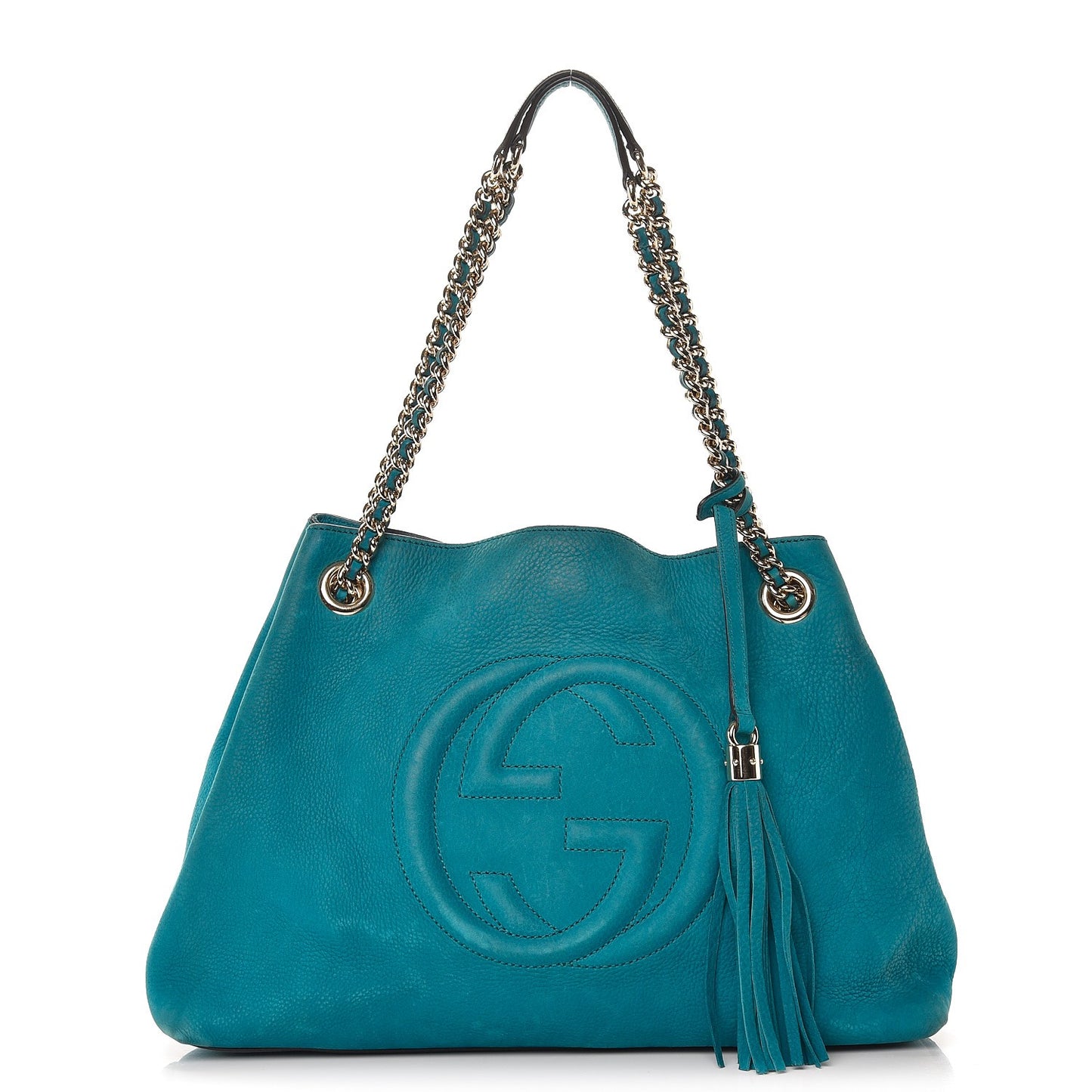 Vitello Range Medium Soho Chain Shoulder Bag Deep Cobalt