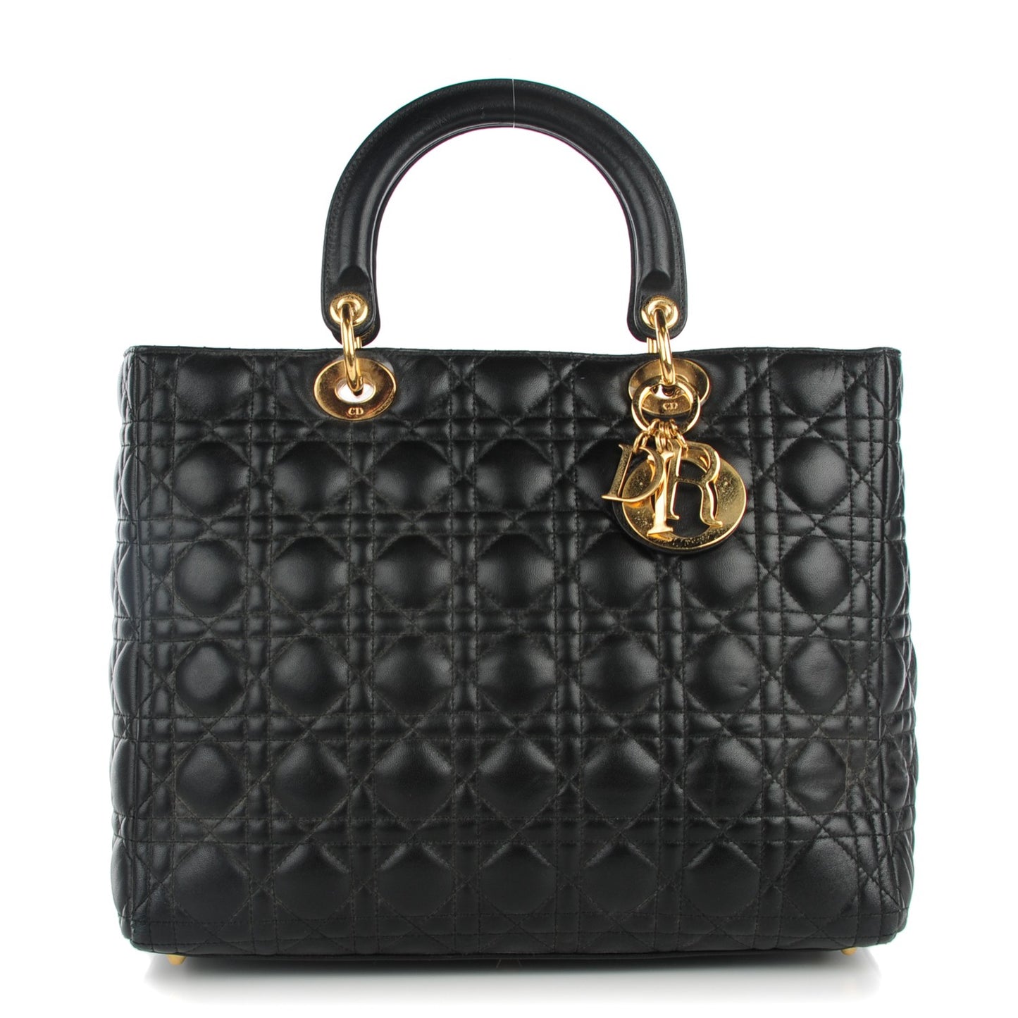 Lambskin Cannage Large Lady Dior Black