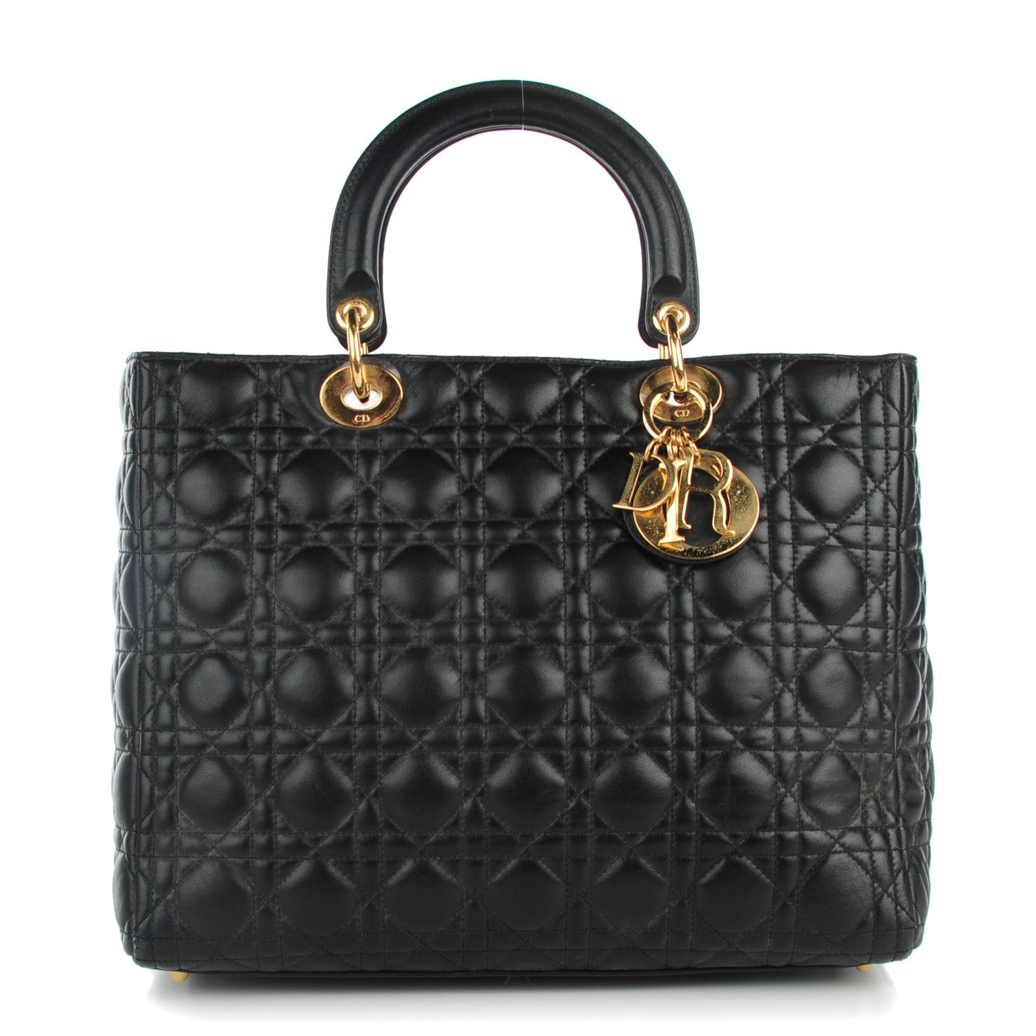 Christian Dior Lambskin Cannage Large Lady Dior Black 1 of 9