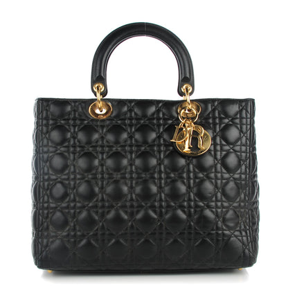 Christian Dior Lambskin Cannage Large Lady Dior Black 1 of 9