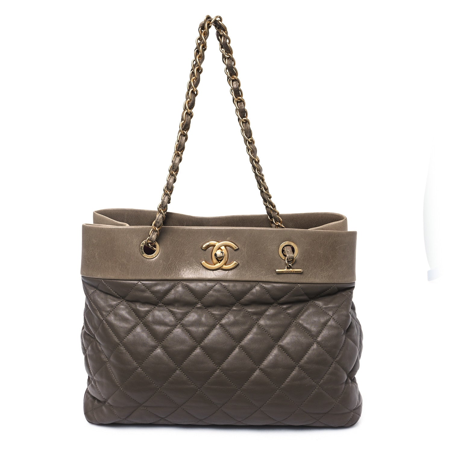 Chanel Calfskin Quilted Large Soft Elegance Tote Beige 1 of 10