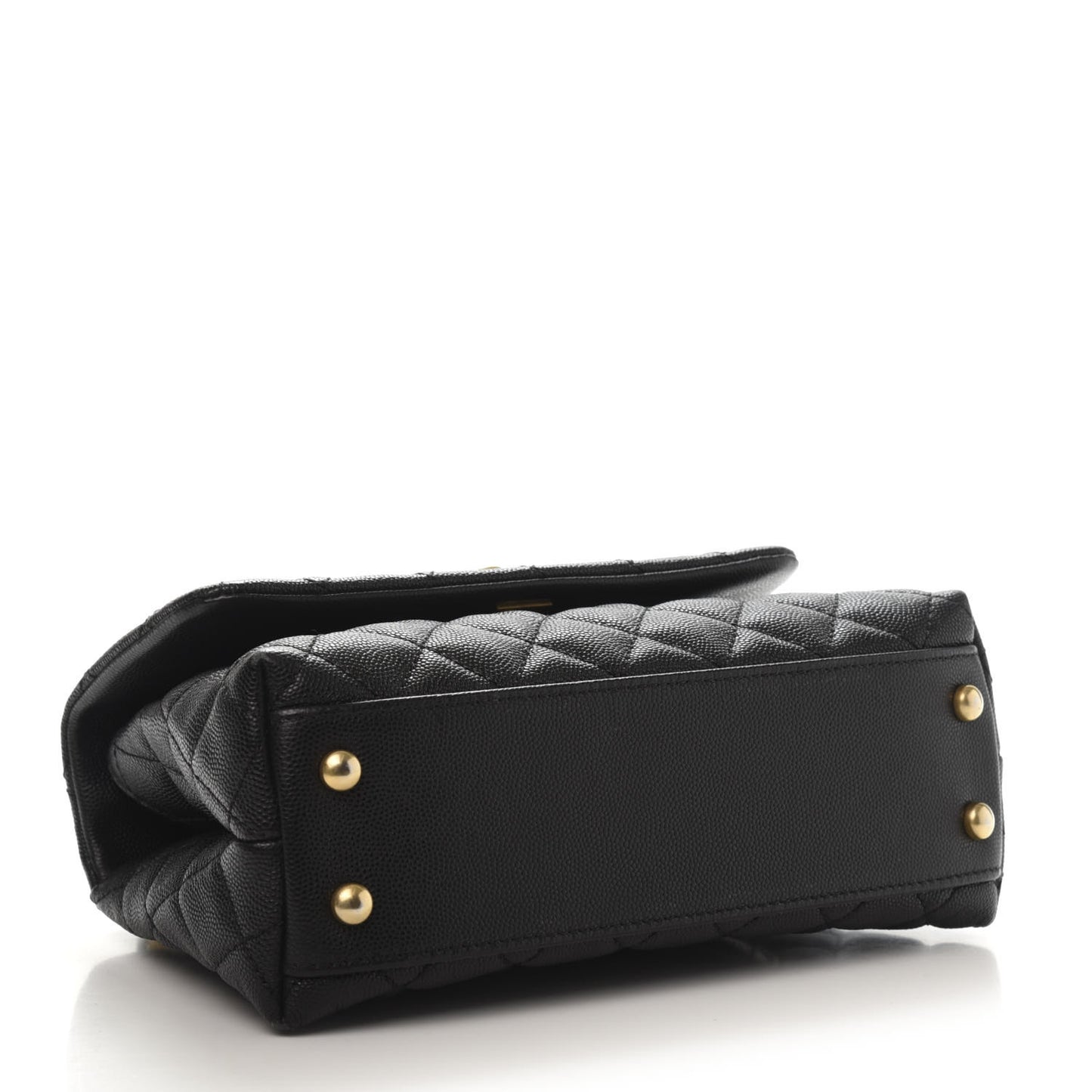 Caviar Quilted Mini Coco Handle Flap Black
