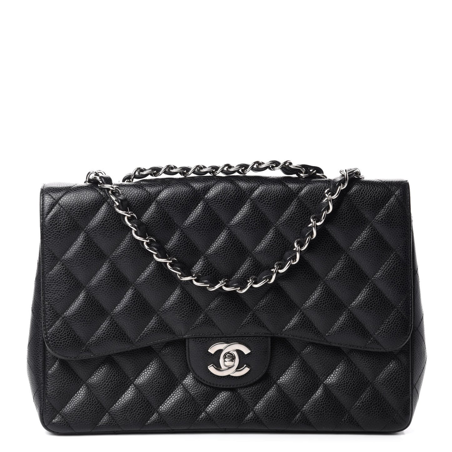 Caviar Quilted Jumbo Single Flap Black
