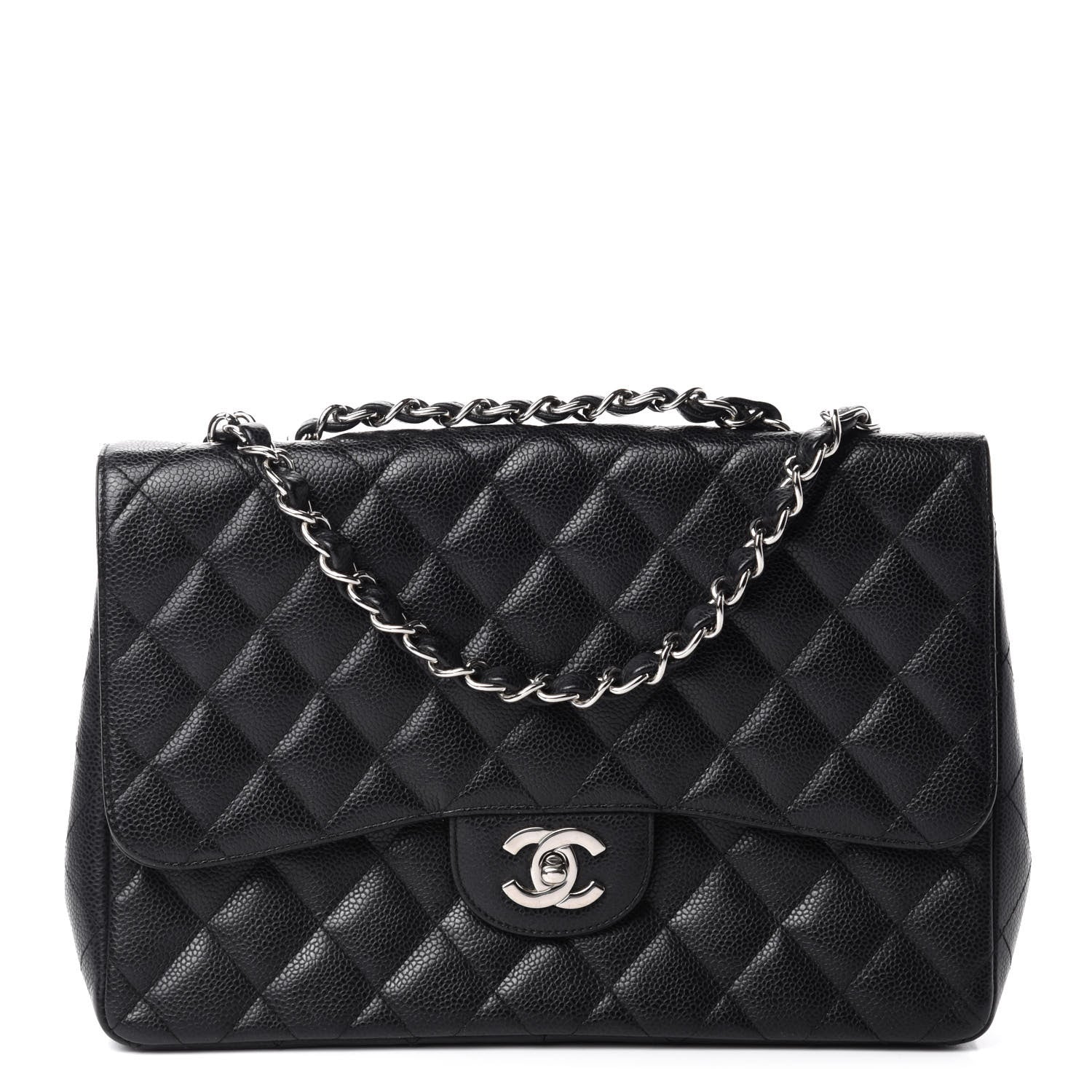 Chanel Caviar Quilted Jumbo Single Flap Black 1 of 11