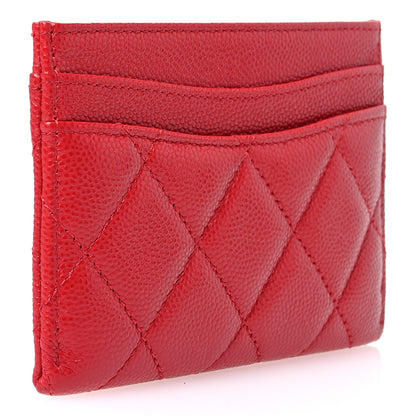 Chanel Caviar Quilted Card Holder Red 3 of 8