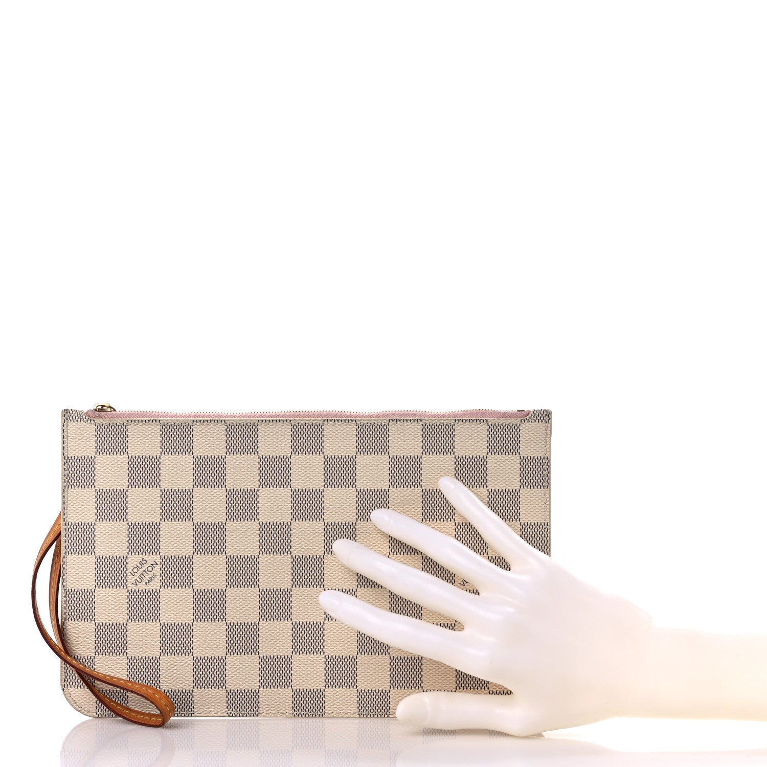 Louis Vuitton Damier Azur Neverfull MM GM Pochette Rose Ballerine 2 of 13