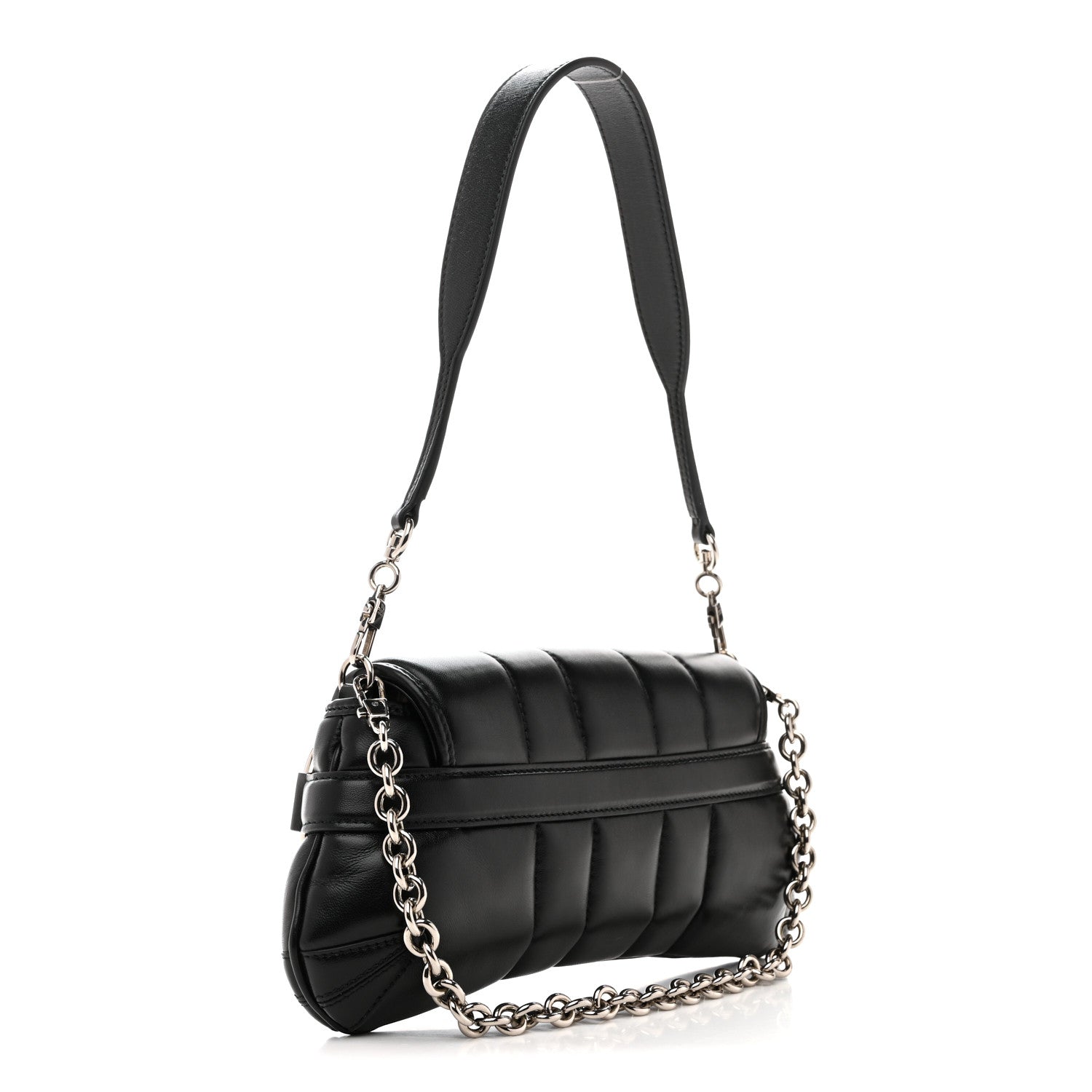 Gucci Nappa Vertical Matelasse Small Maxi Horsebit Chain Shoulder Bag Black 3 of 10