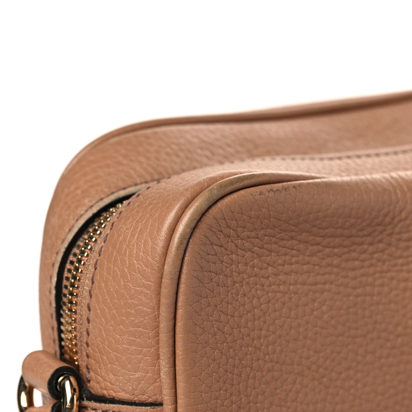 Pebbled Calfskin Small Soho Disco Bag Camelia