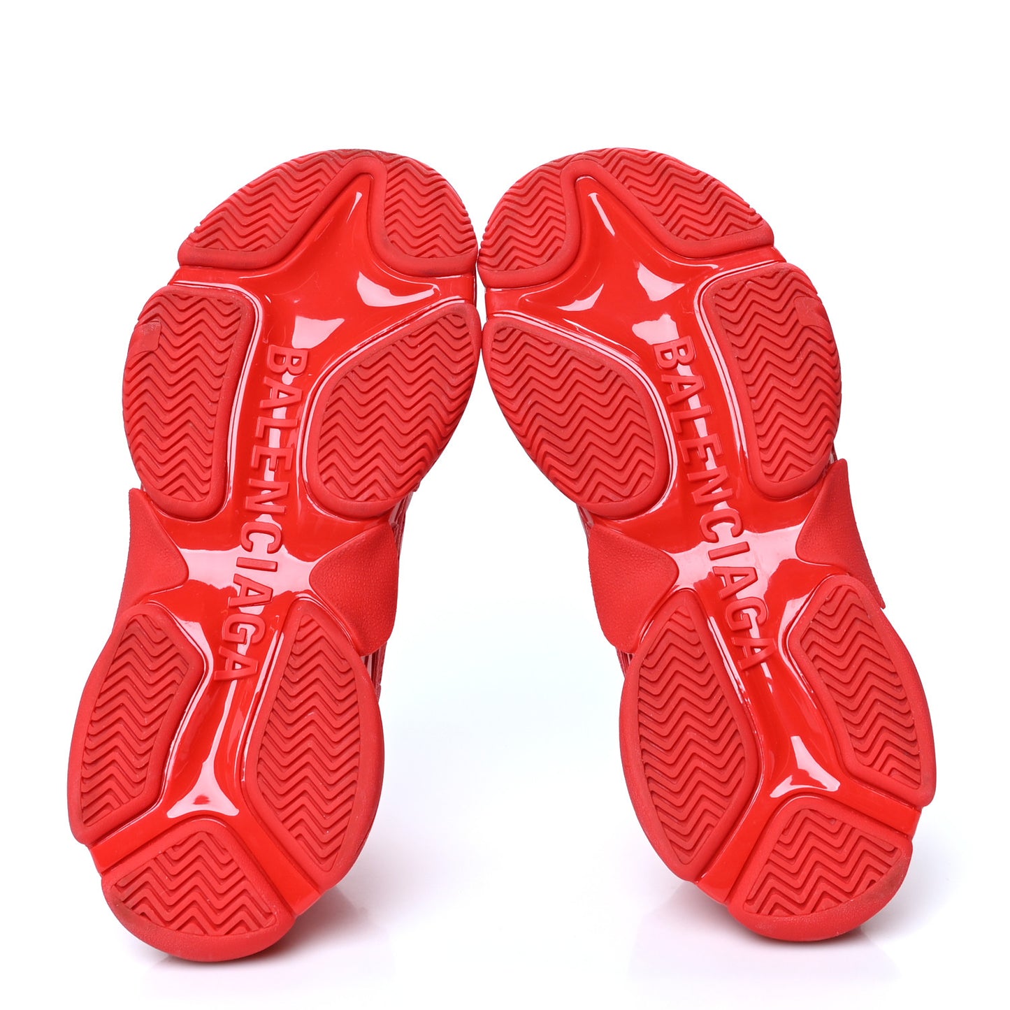 Technical Fabric Mesh Allover Logo Mens Triple S Sneakers 41 Red Black