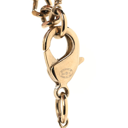 Chanel Pearl Bead Heart CC Long Necklace Gold Black 4 of 5