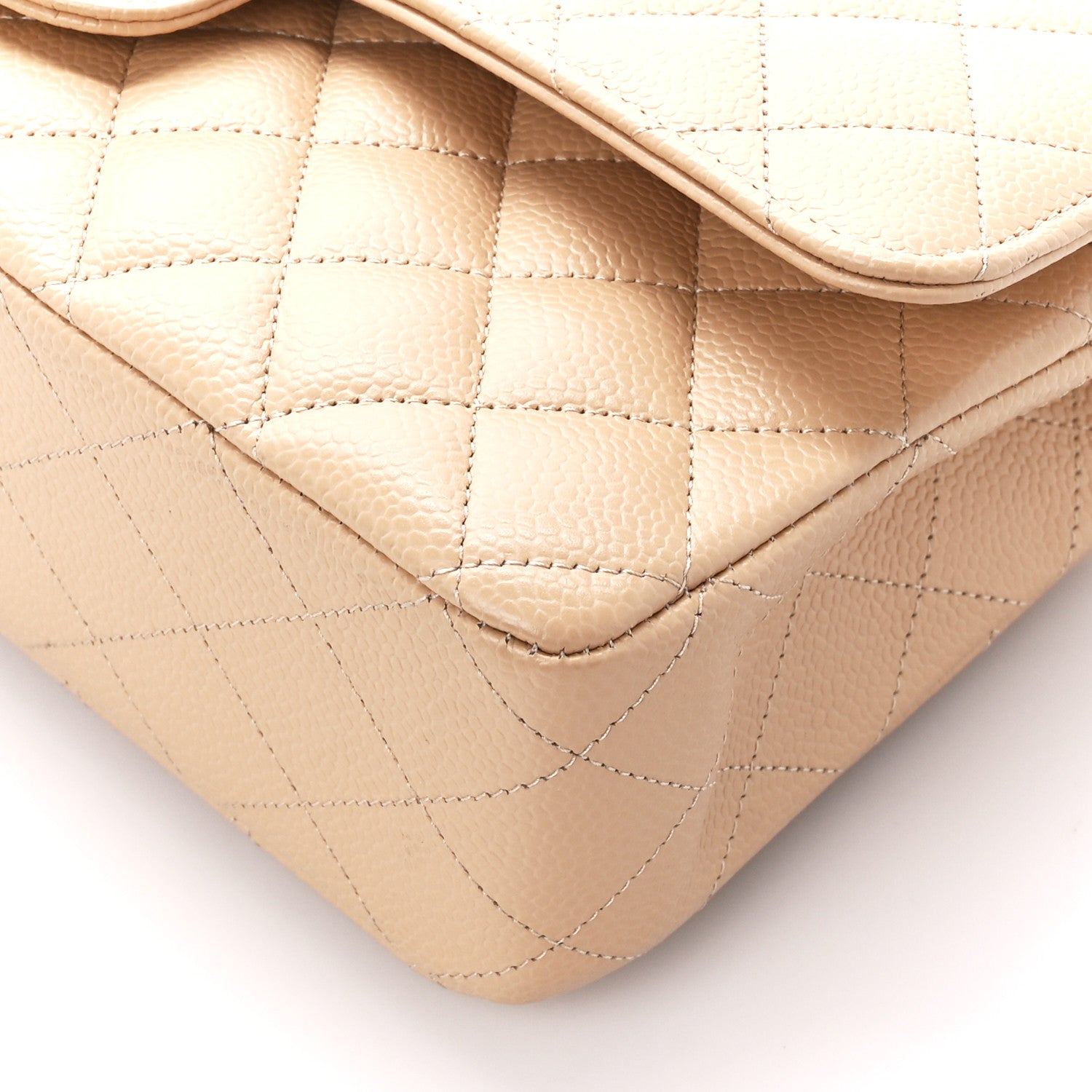 Chanel Caviar Quilted Medium Double Flap Beige 11 of 12