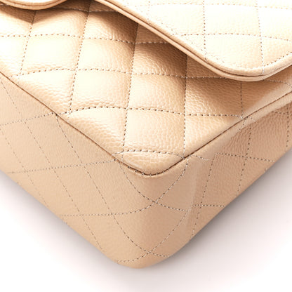 Chanel Caviar Quilted Medium Double Flap Beige 11 of 12
