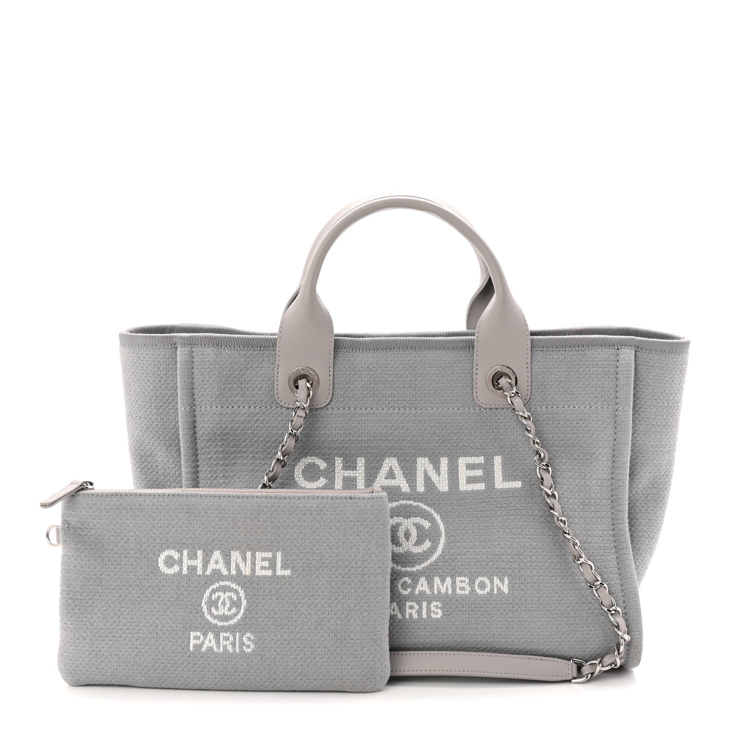 Chanel Mixed Fibers Small Deauville Tote Grey 3 of 11