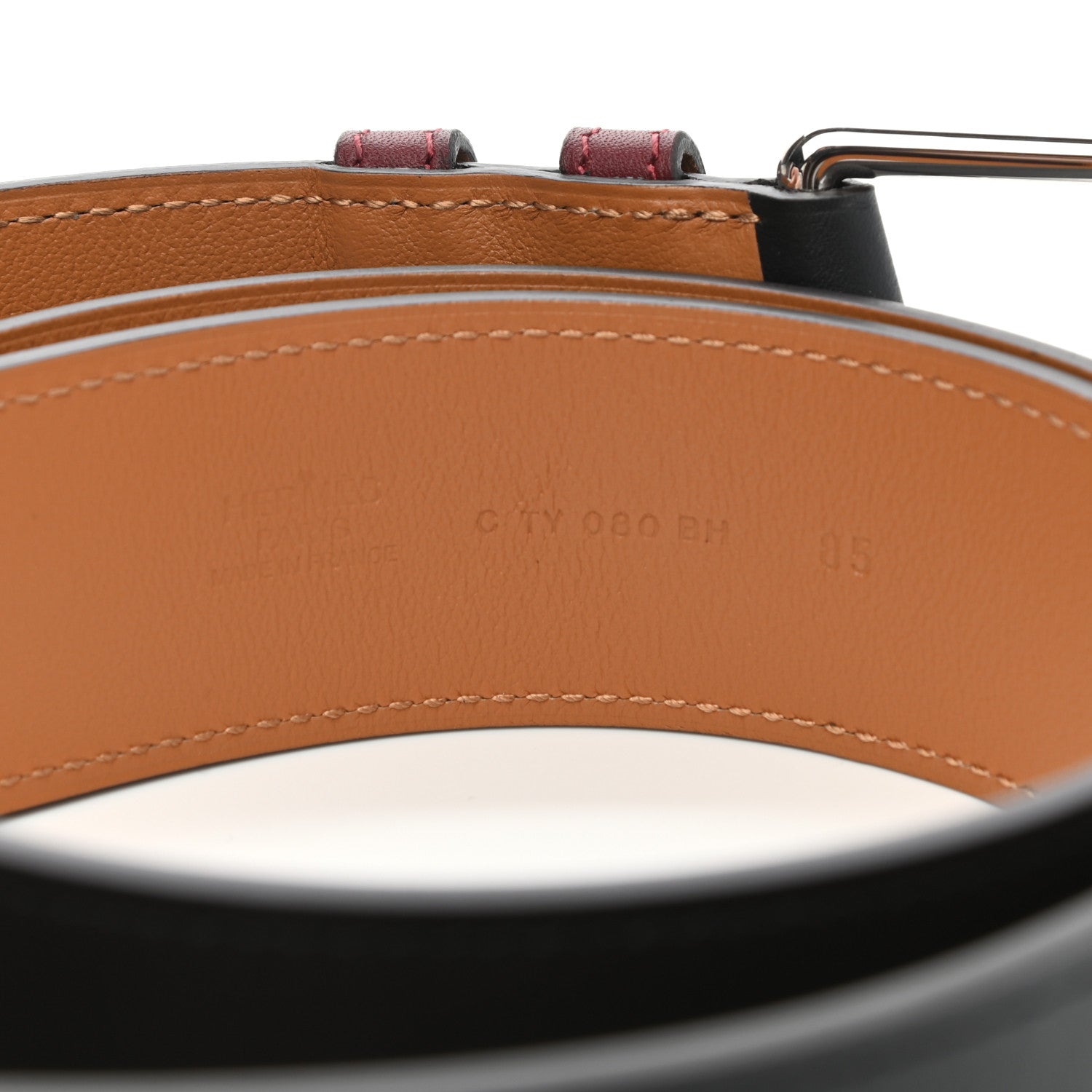Hermes Sombrero 40mm Partner Belt 85 Black Rouge H 5 of 7