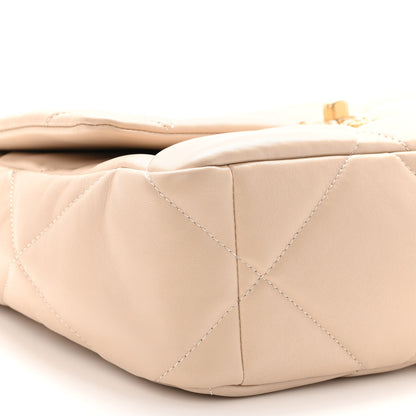 Chanel Lambskin Quilted Large Chanel 19 Flap Beige 9 of 10