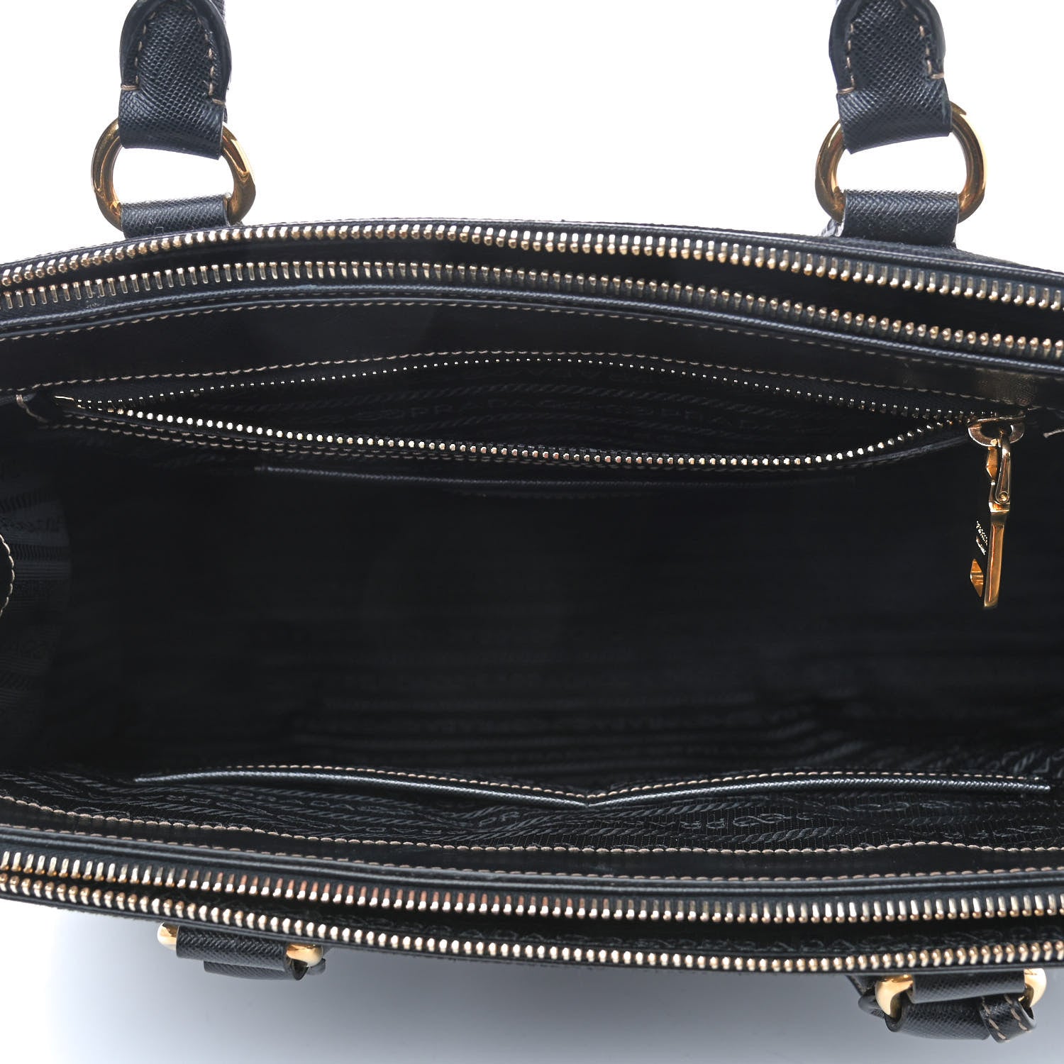 Prada Canapa Saffiano Shoulder Bag Black 4 of 7