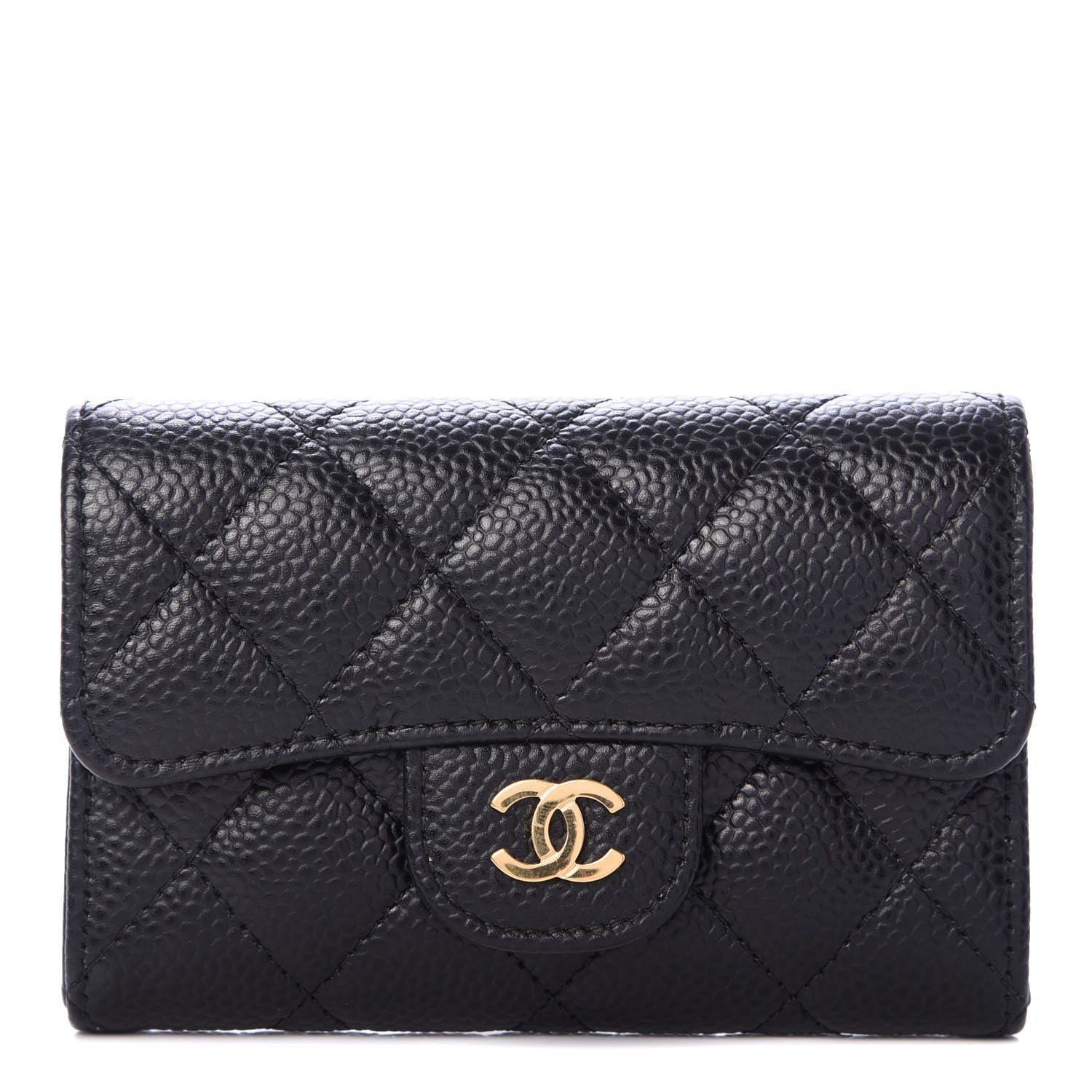 Chanel Caviar Quilted Flap Card Holder Black 1 of 8