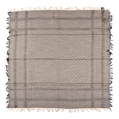 Gucci Wool Silk GG Monogram Diamante Cavendish Square Shawl Brown 1 of 3