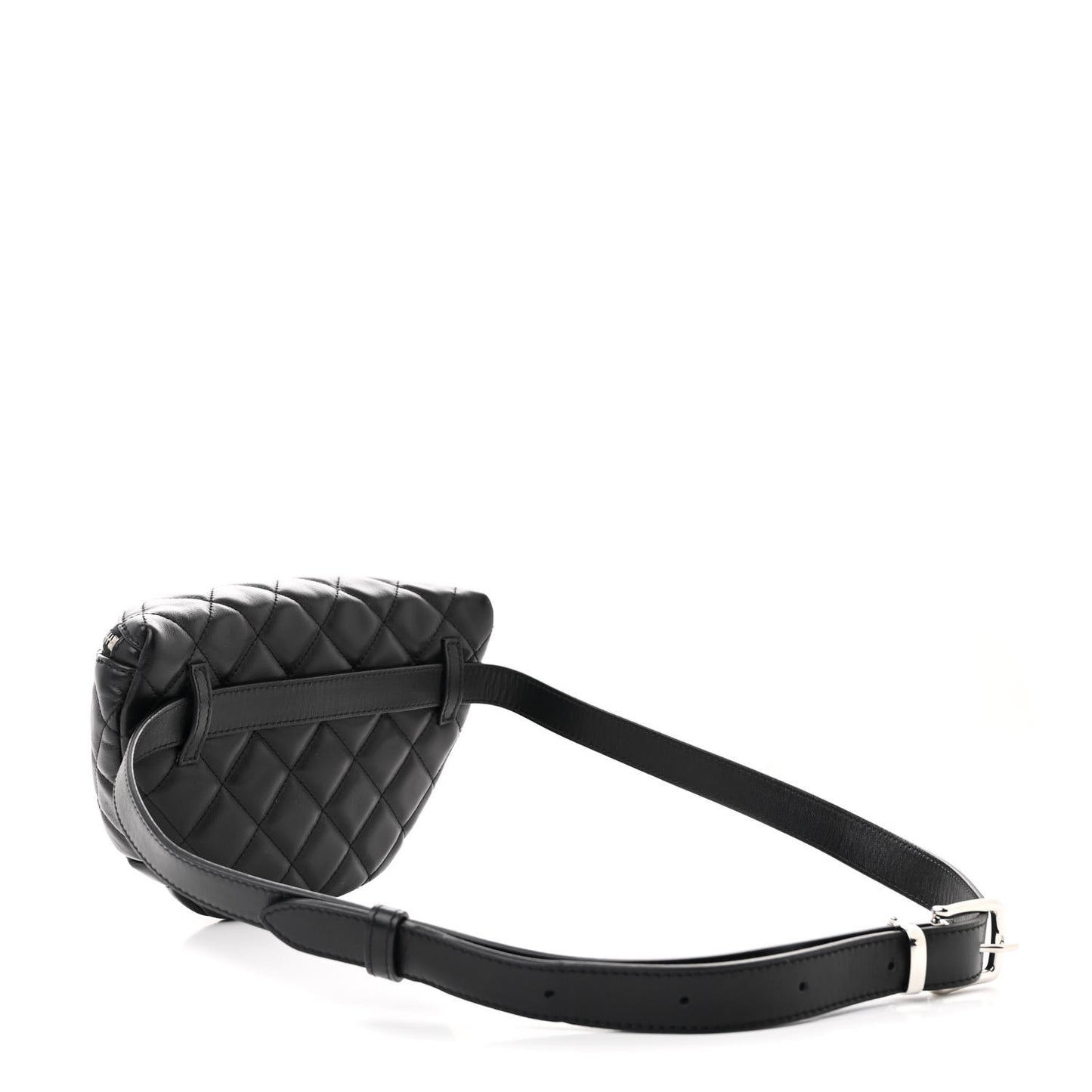 Calfskin Quilted Waist Belt Bag Black