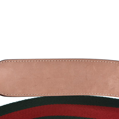 Gucci Nylon Calfskin Double G Web 40mm Belt 90 36 Green Red Cuir 4 of 6