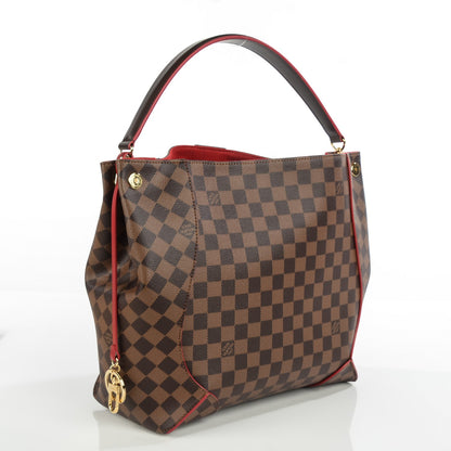 Louis Vuitton Damier Ebene Caissa Hobo Cherry 3 of 8
