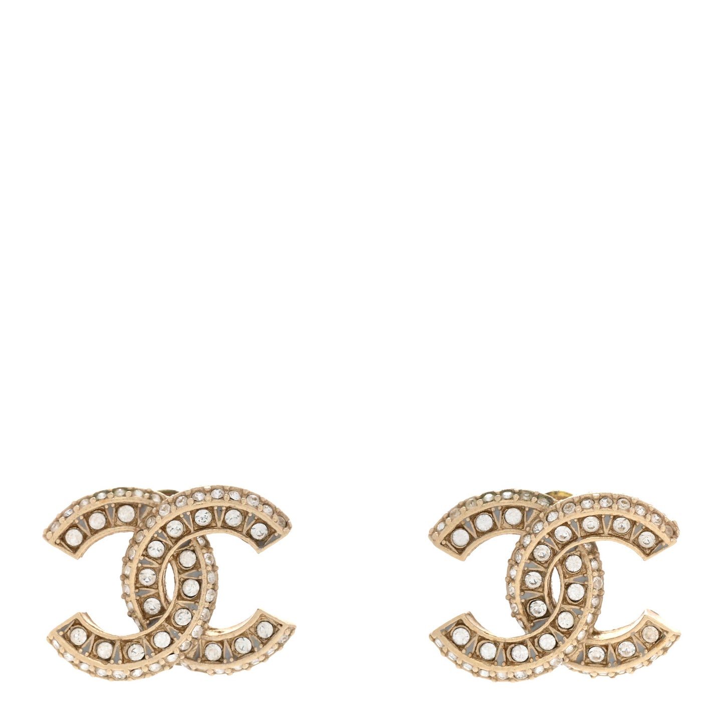 Crystal Timeless CC Earrings Light Gold