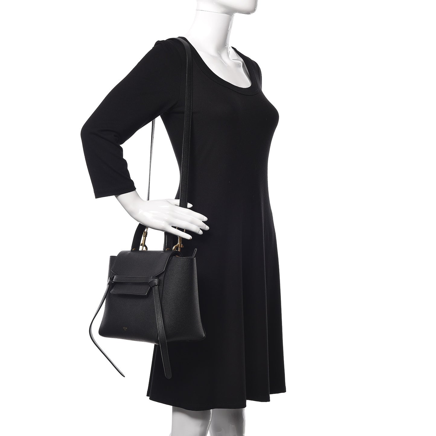 Grained Calfskin Micro Belt Bag Black