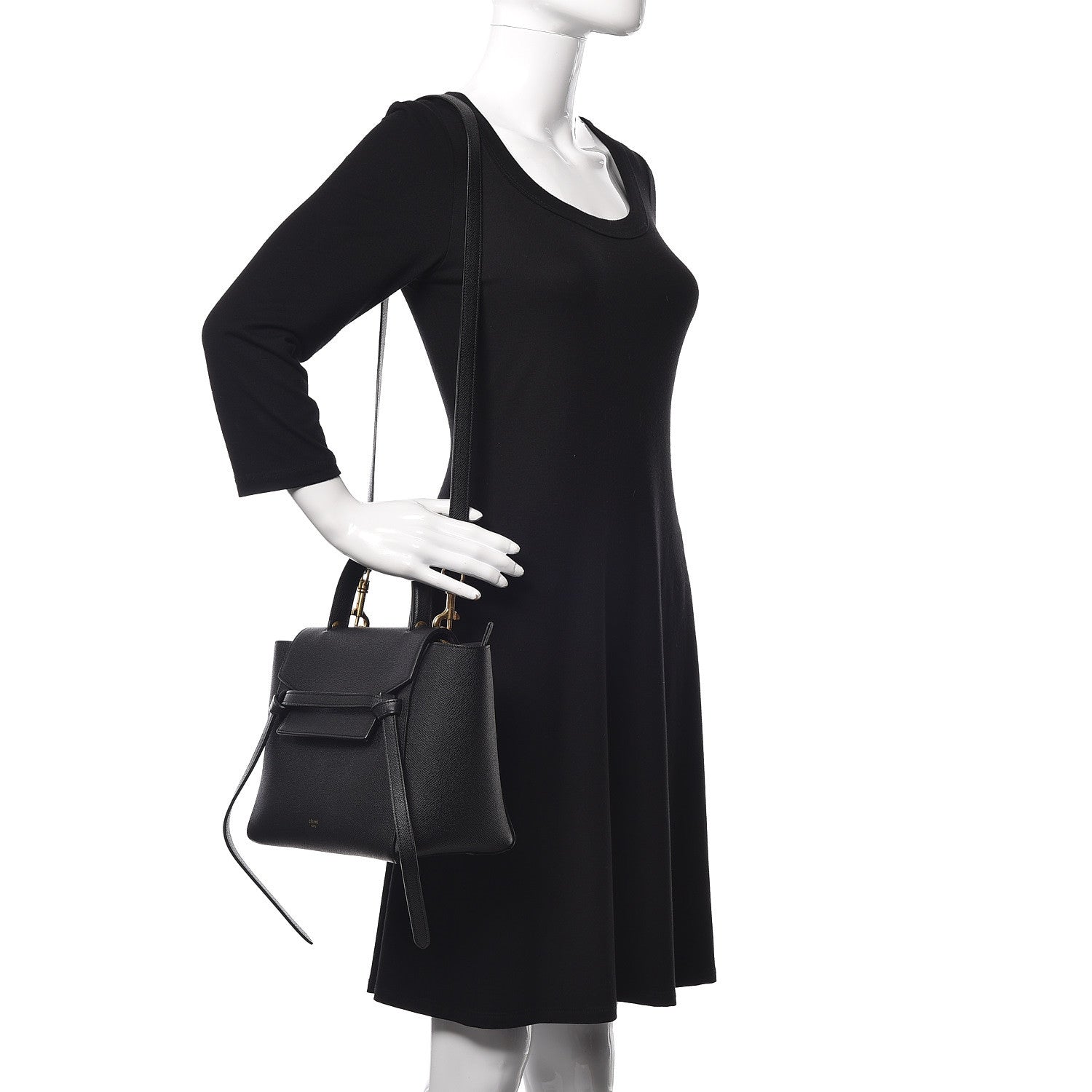 Celine Grained Calfskin Micro Belt Bag Black 2 of 12