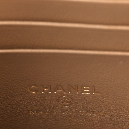 Chanel Lambskin Quilted Metal Small Top Handle Vanity Case With Chain Beige 6 of 9