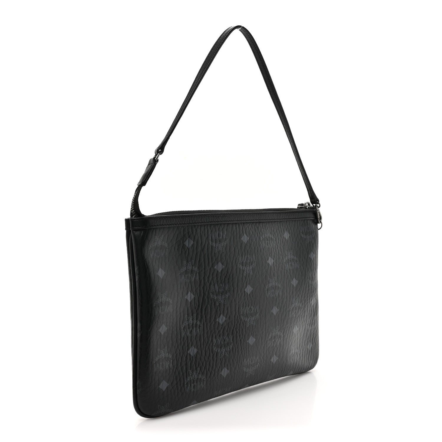 MCM Visetos Liz Shopper Tote Pouch Black 3 of 11