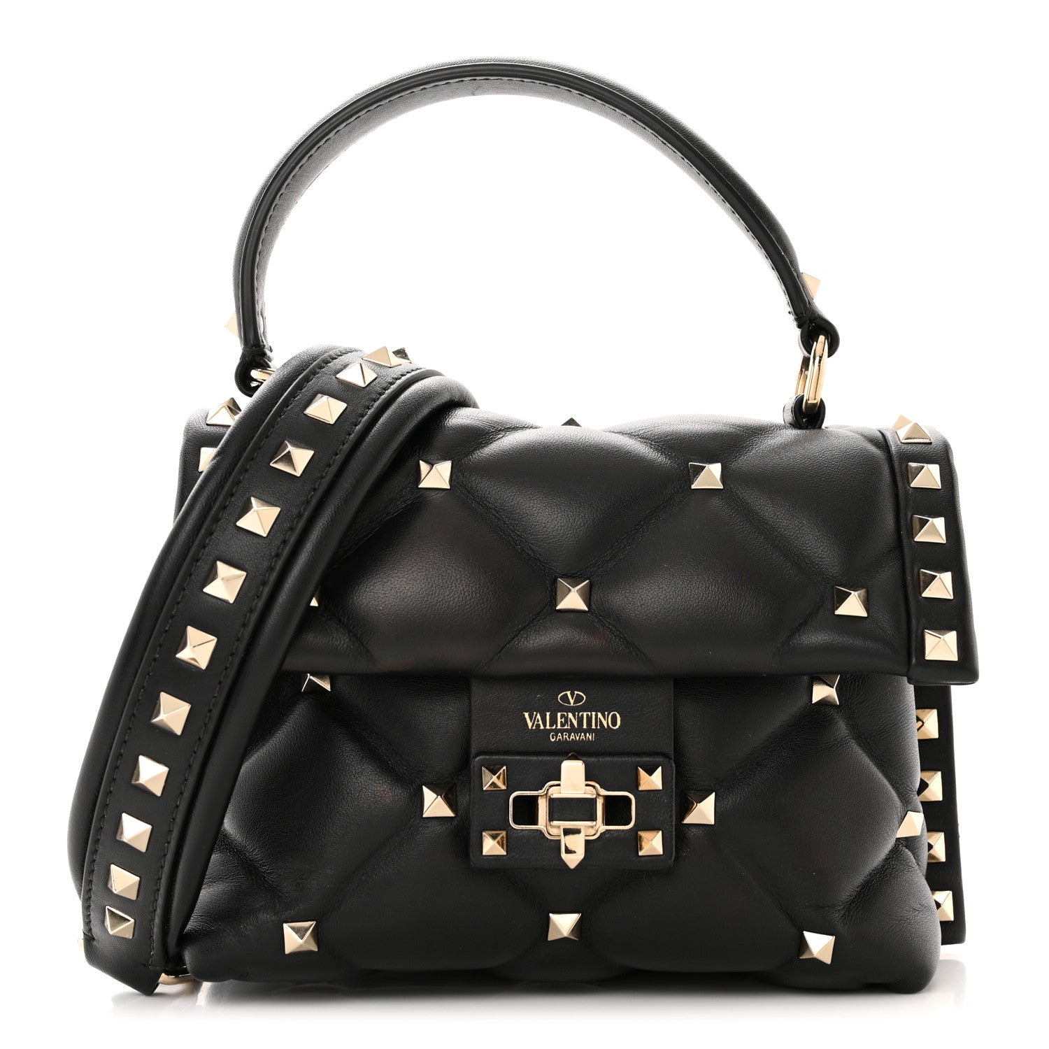 Valentino Garavani Nappa Mini Candystud Top Handle Bag Black 1 of 9