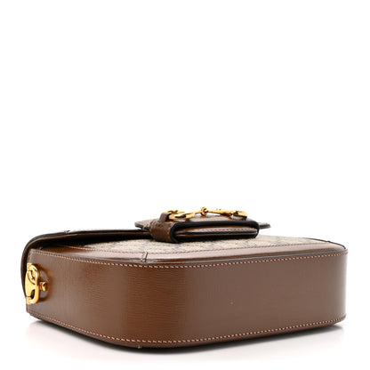 Gucci GG Supreme Monogram Azalea Calfskin Web Mini Horsebit 1955 Shoulder Bag Beige Ebony Brown Sugar 3 of 11