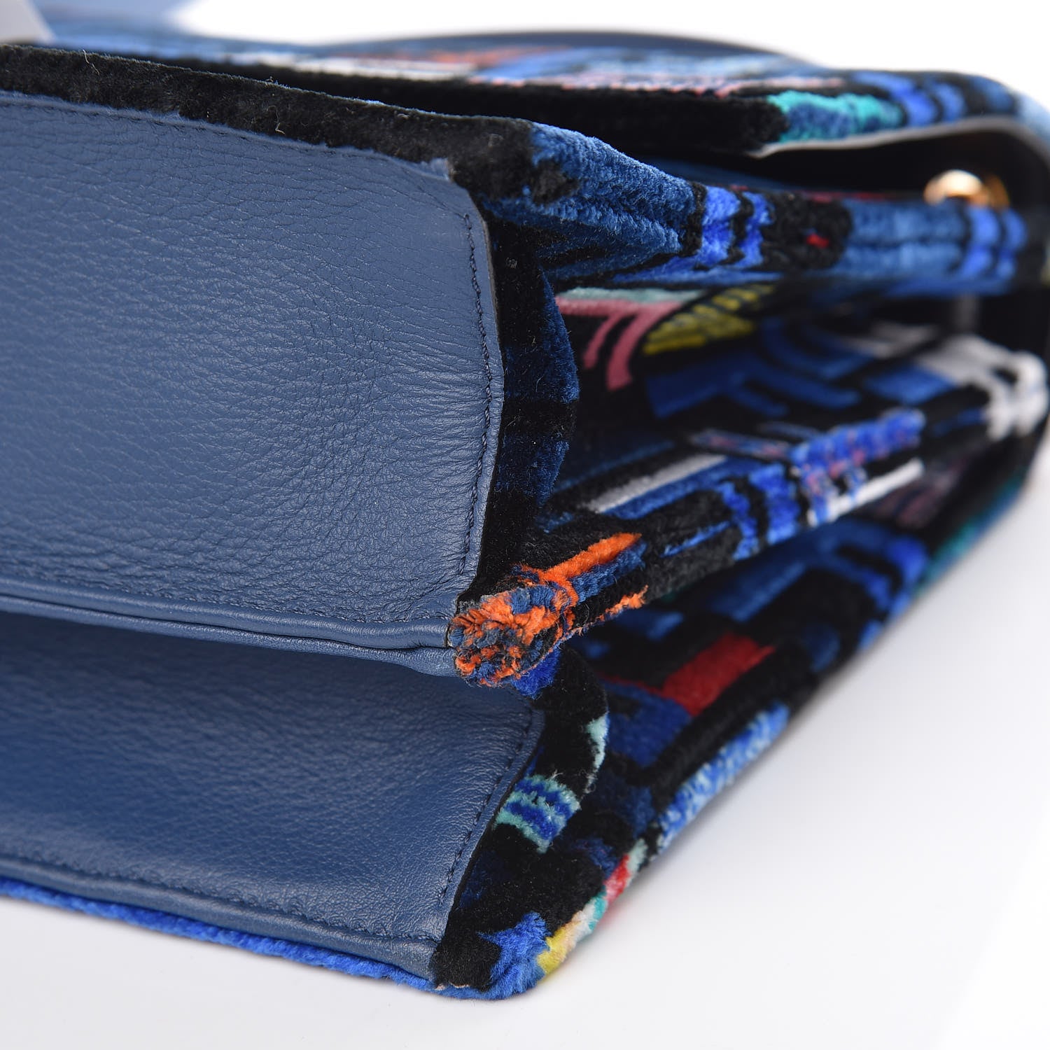 Fendi Velvet Vitello Dolce Fun Fair Kan I Shoulder Bag Blue Multicolor 11 of 11