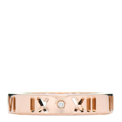 Tiffany 18K Rose Gold Diamond Atlas Pierced Ring 49 4.75 1 of 5