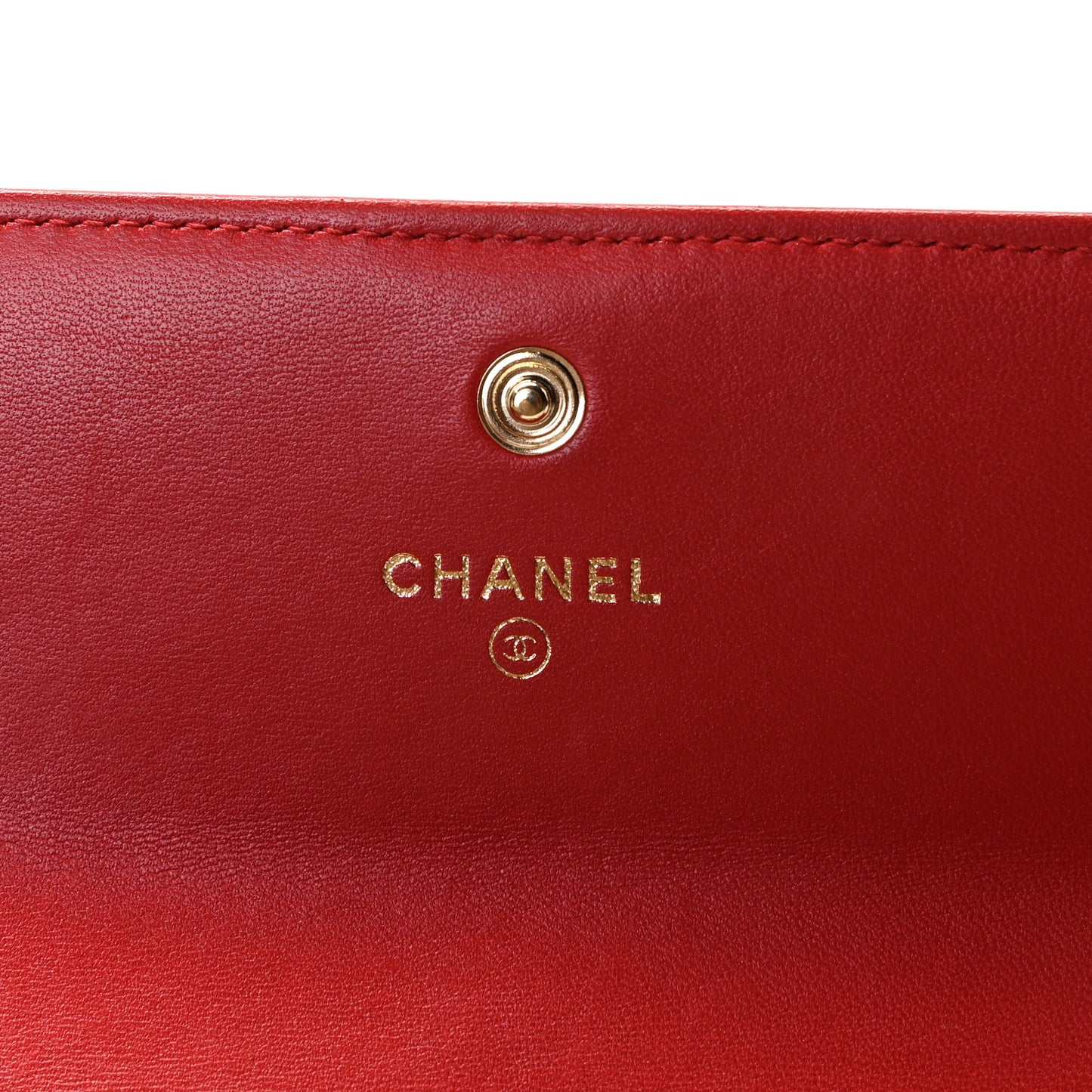 Lambskin Quilted Boy Flap Wallet Red