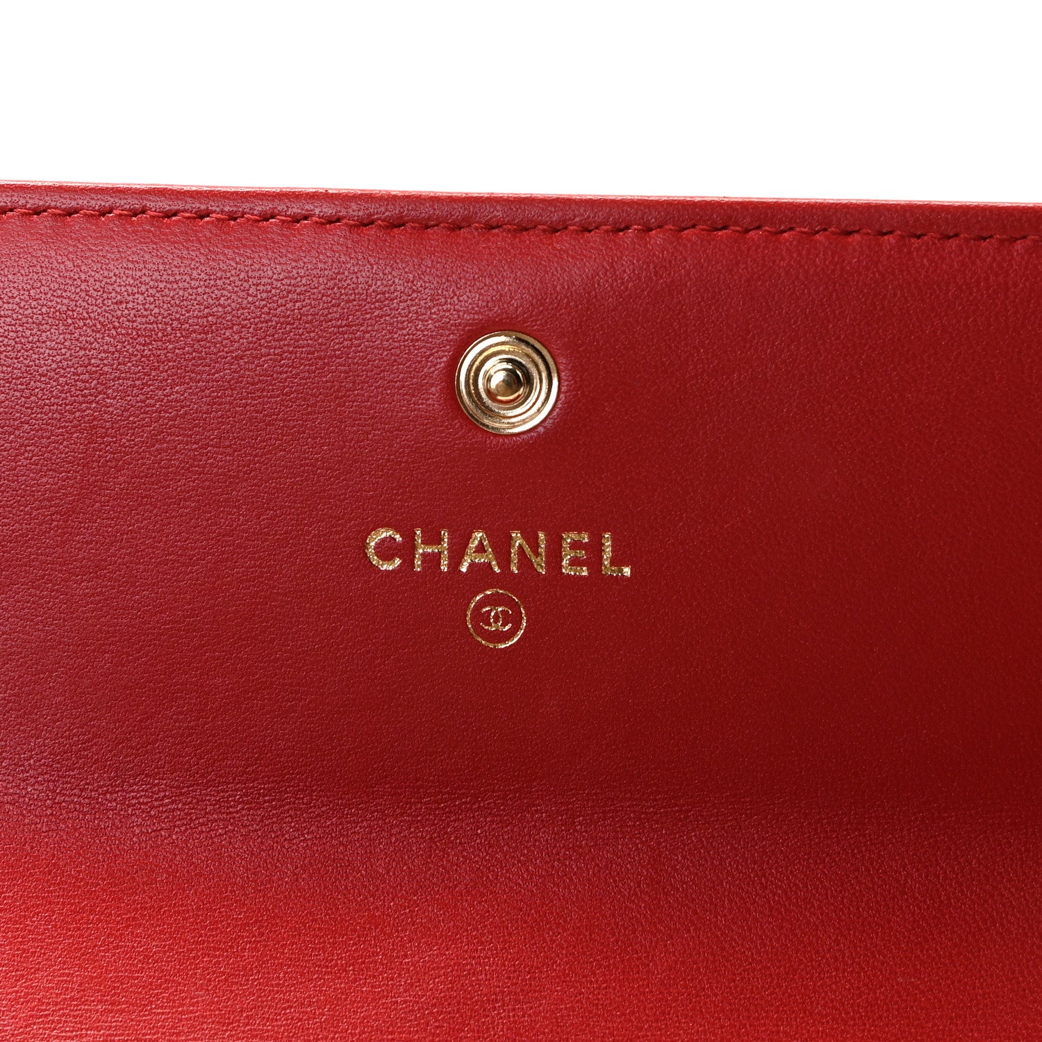 Chanel Lambskin Quilted Boy Flap Wallet Red 5 of 9