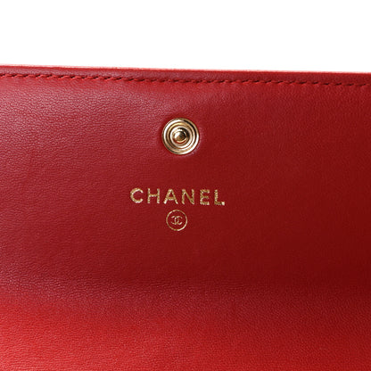 Chanel Lambskin Quilted Boy Flap Wallet Red 5 of 9