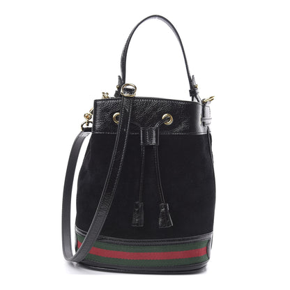 Gucci Suede Patent Web Small Ophidia Bucket Bag Black 1 of 10