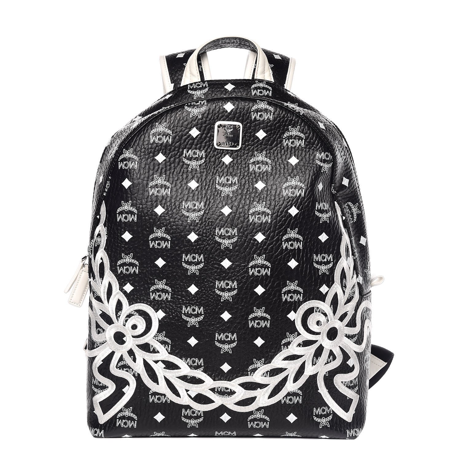 MCM Visetos Medium Stark Dietrich Laurel Backpack Black 1 of 10