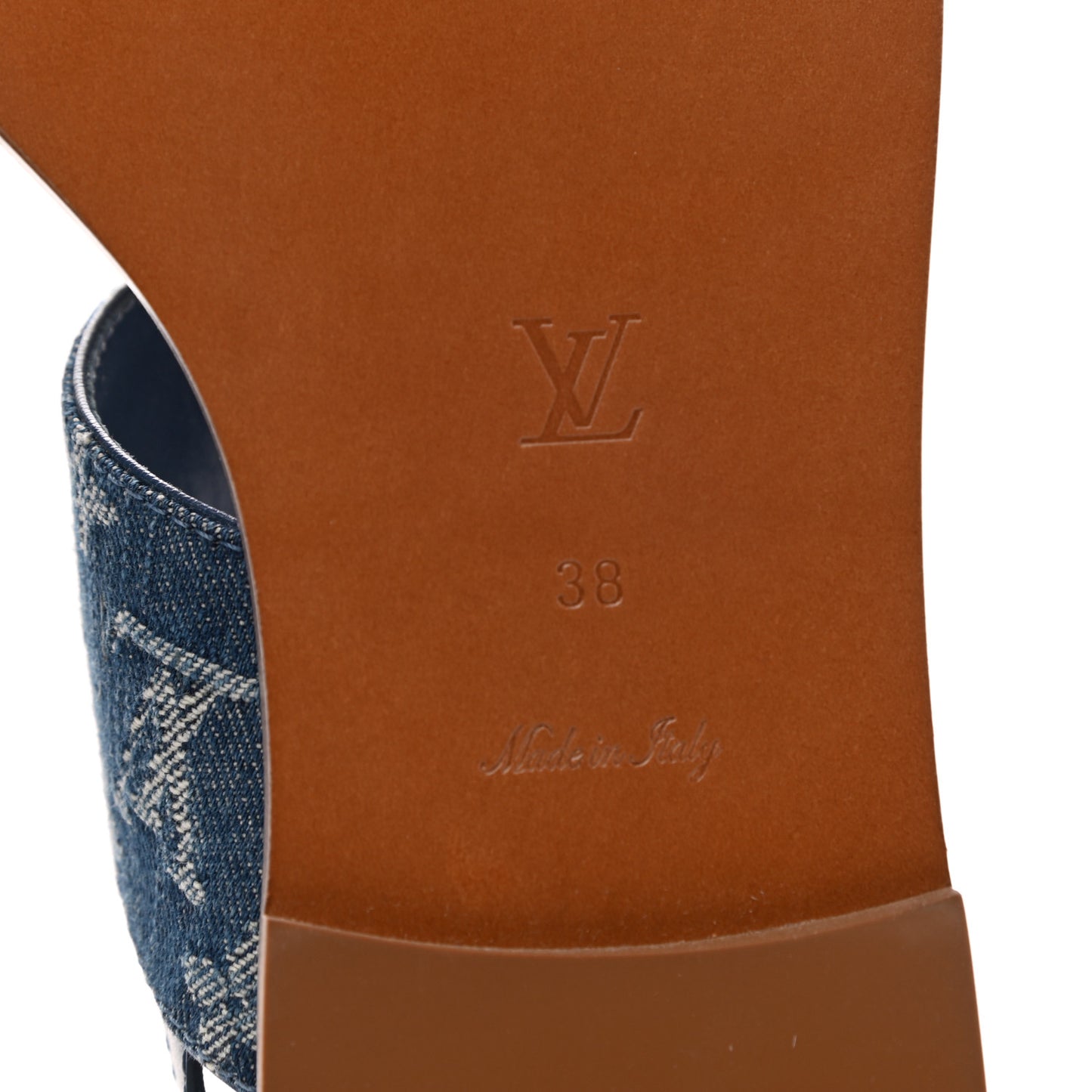 Denim Monogram Starboard Thong Sandals 38 Blue