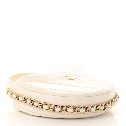 Chanel Lambskin Quilted Chain Around Pouch White 4 of 10