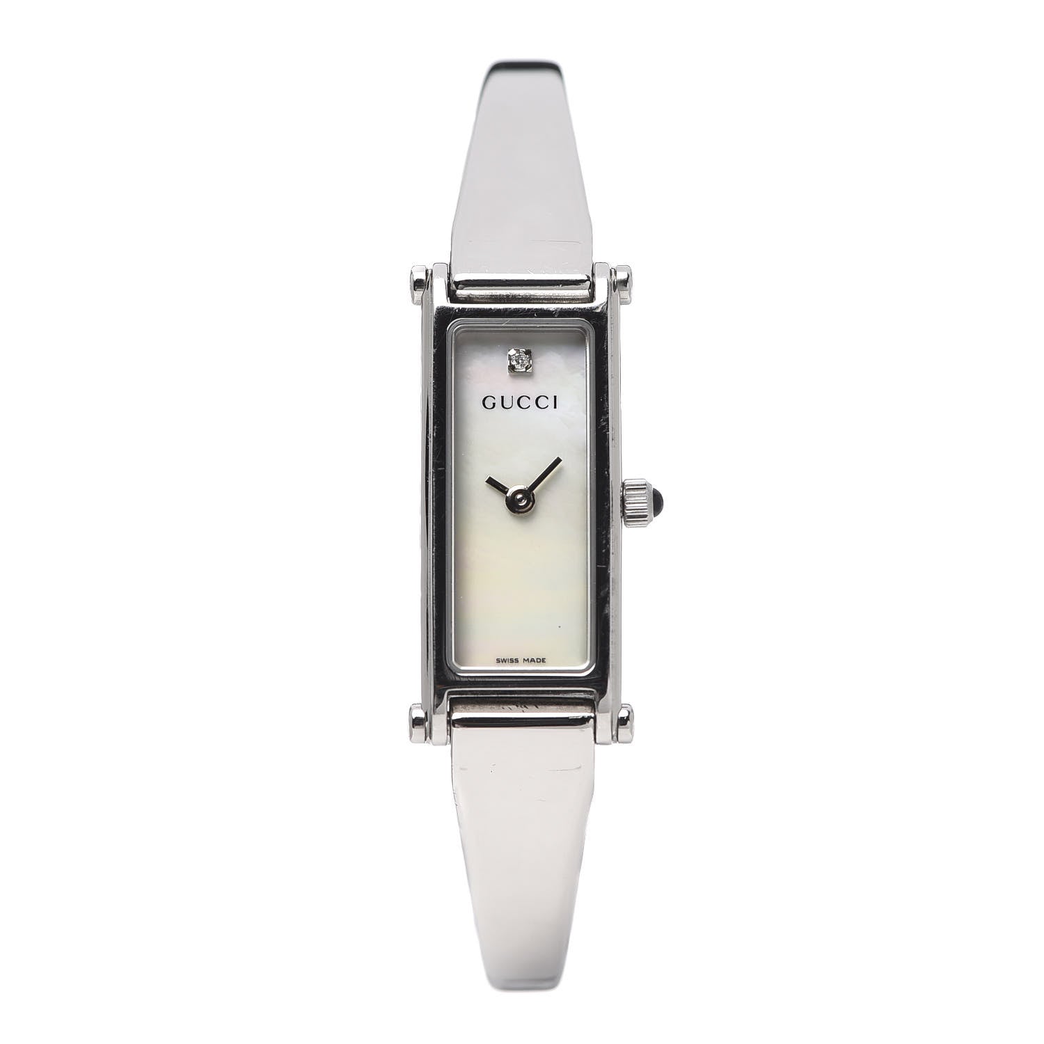 Gucci Stainless Steel Diamond Mother of Pearl 12mm 1500L Horsebit Quartz Watch 1 of 6