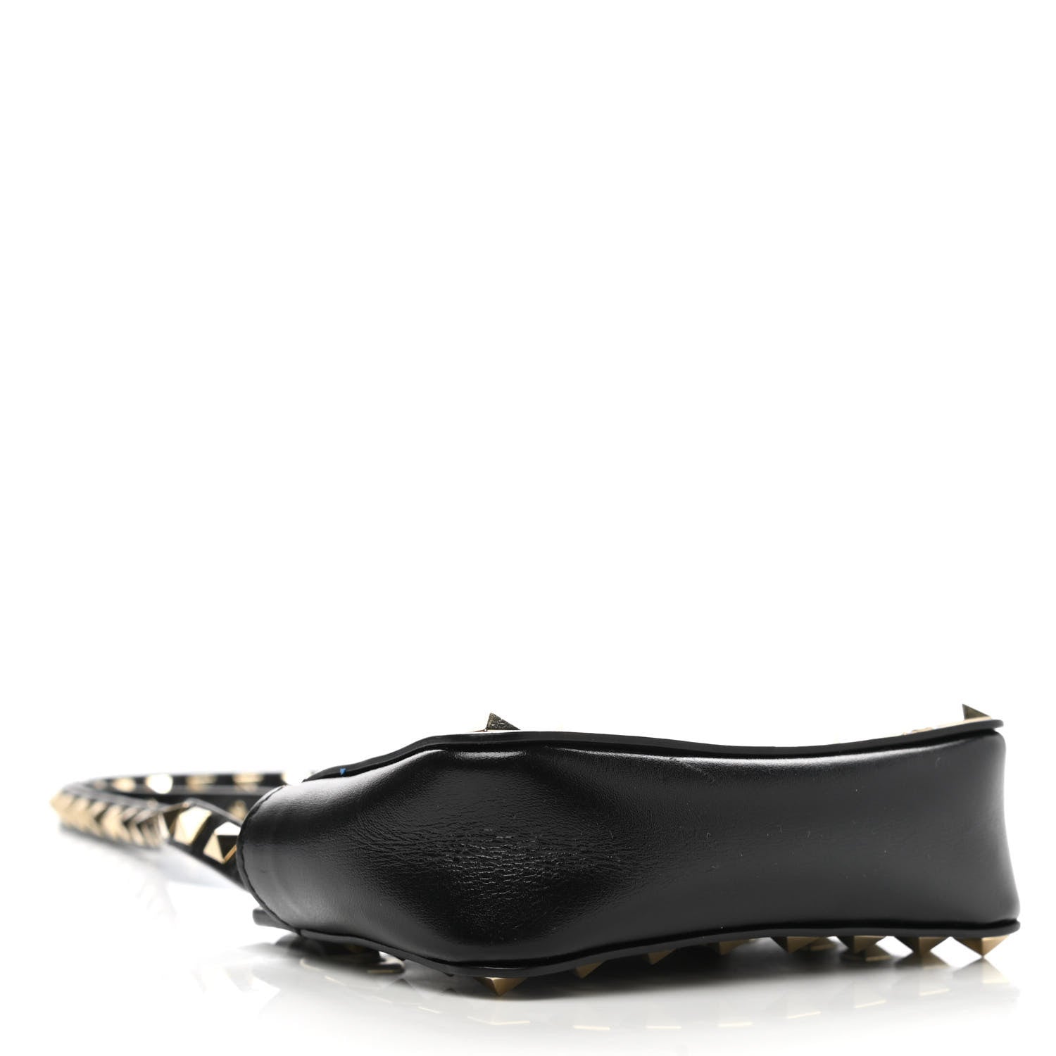 Valentino Garavani Calfskin Rockstud Card Case On Strap Black 3 of 7